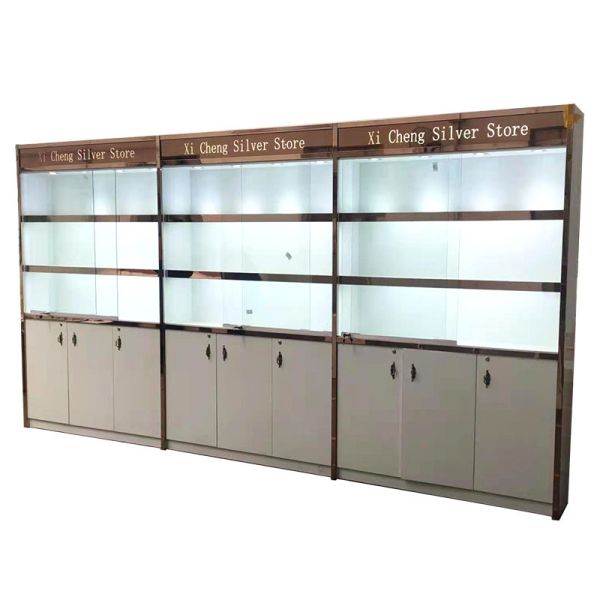Advertising Wooden Glass Display Cabinet with Customized Features and Functionality
