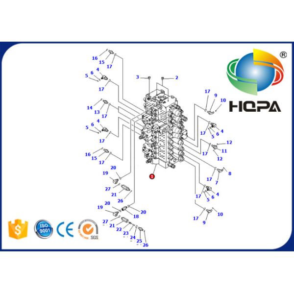 723-49-26103 selo principal Kit For Komatsu PC300-7 da válvula de controle 723-49-26102