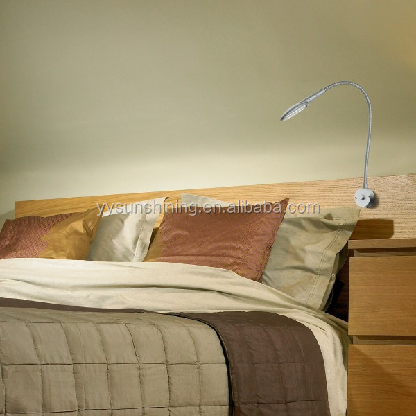 Modern Design Wall Mount LED Bed Headboard Reading Lights with Flexible Goose Neck
