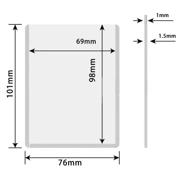 Carregador superior de 3x4 polegadas Carregadores superiores de cartão de negociação à prova d'água Carregadores superiores de cartão de plástico de PVC duro