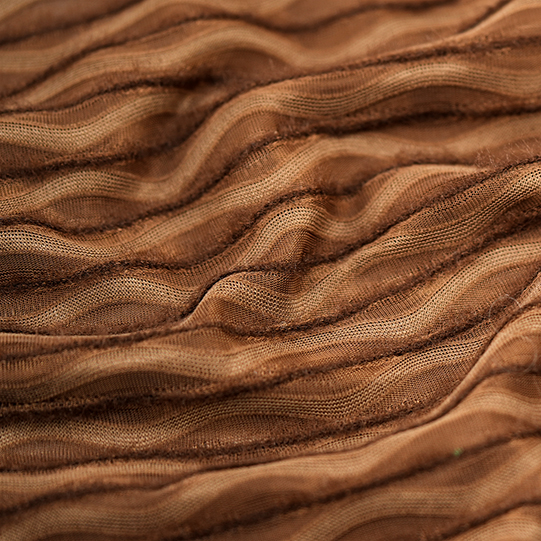 100% Polyester Jacquard Clothing Fabric , Polyester Brown Jacquard Mesh Fabric