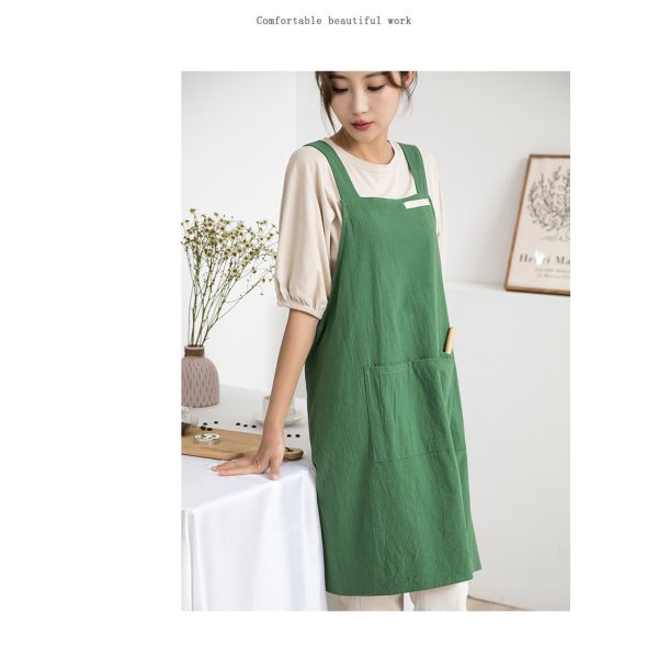 Customized Cotton Canvas Aprons With Pocket for Home Restaurant Bar Cafe Uniform