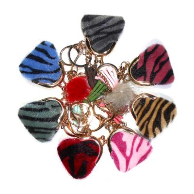 Personalised 2cm Fur Coin Bag Keychain Brass Plating For Women