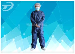 PE Coated White Disposable Coverall Suit / Disposable Protective Suits For Men S