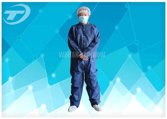 PE Coated White Disposable Coverall Suit / Disposable Protective Suits For Men S To 5XL