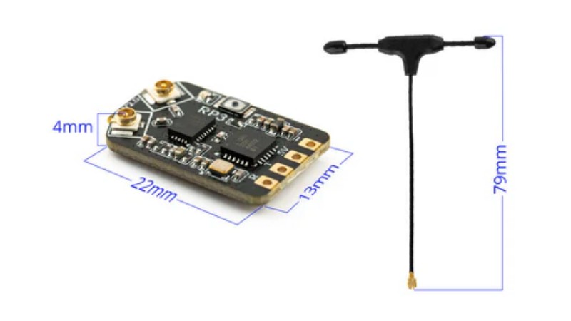 Radiomaster Rp3 V3.0 Expresslrs 2.4ghz Nano Receiver Dual Antenna for Rc Airplane Fpv Tinywhoop Long Range D Ji Neo
