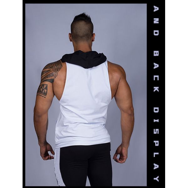 Новый стиль Мускульный тренажерный зал капюшонированный жилет Мужские спортивные безрукавные хаусики