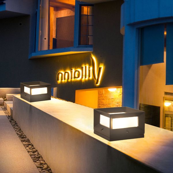 JYLIGHTING Lámpara de pared LED para jardín, patio, paisaje, parque, villa, césped, con base E27 IP65 Luz de pared moderna