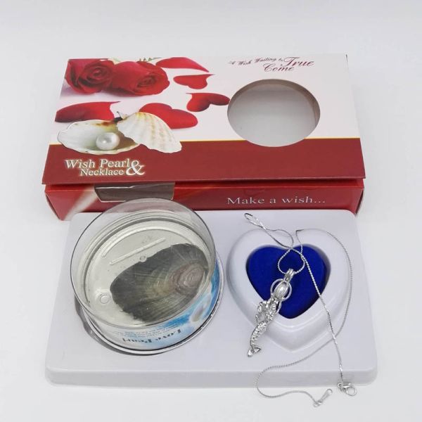 DIY Wish Pearl Necklace Gift Box With Mermaid Shaped Cage Pendant