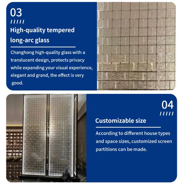 Customize Stainless Steel Screen Partition Steel Frame Room Divider With LED Light