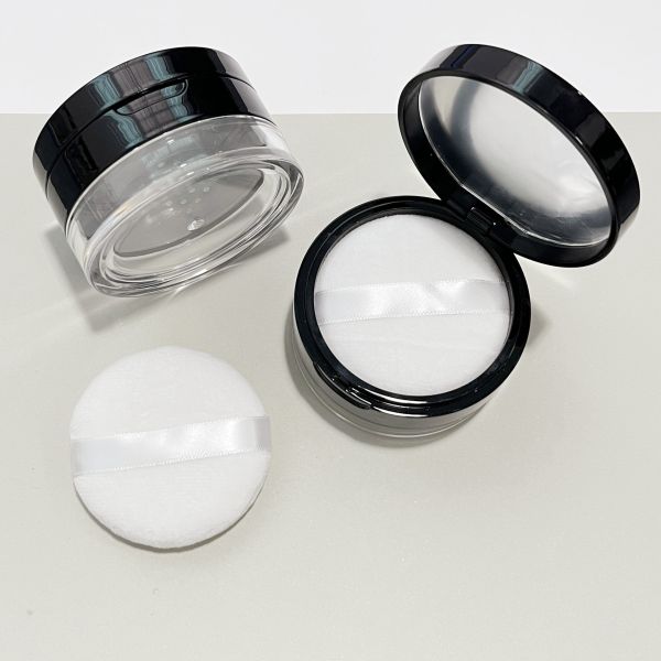 20g Clear Plastic Loose Powder Finishing Powder Cosmetic Jar With Mirror Lid