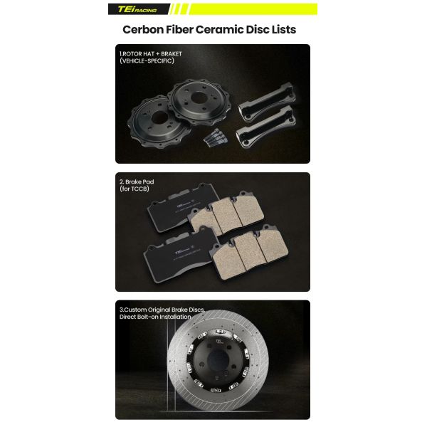 TEI Carbon Ceramic Brake Discs Rotor 380mm/400mm/410mm 420mm Brake Rotor for G87 G80 G82 F90 M2 M3 M4 M5 BMW