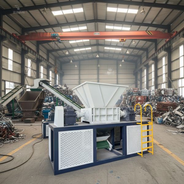 Powerful Double Shaft Shredder for Metal Recycling Factory