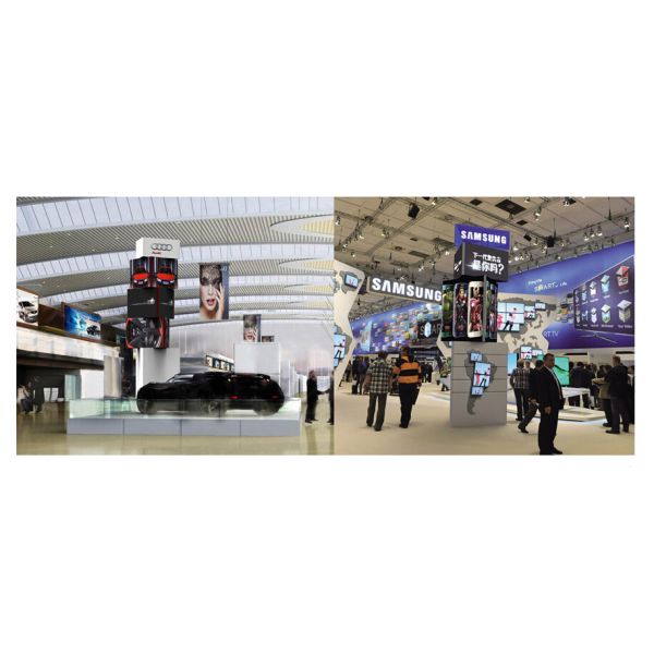 JCVISION подгоняло дисплей башни СИД на открытом воздухе дисплея Signage цифров вращая