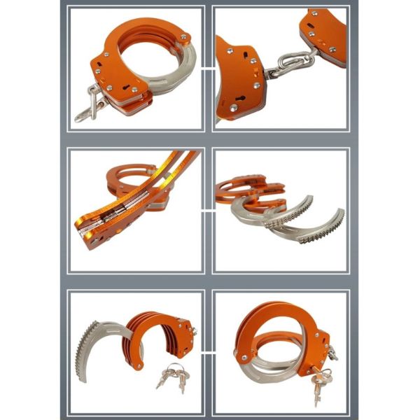 Titanium Alloy High Security Handcuffs , Military Grade Handcuffs Three Rows Of Fan Teeth