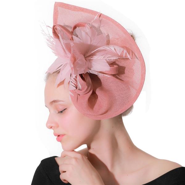 Party Decoration Sinamay Fascinator featuring Goose Feather and Wire Accessory Detail
