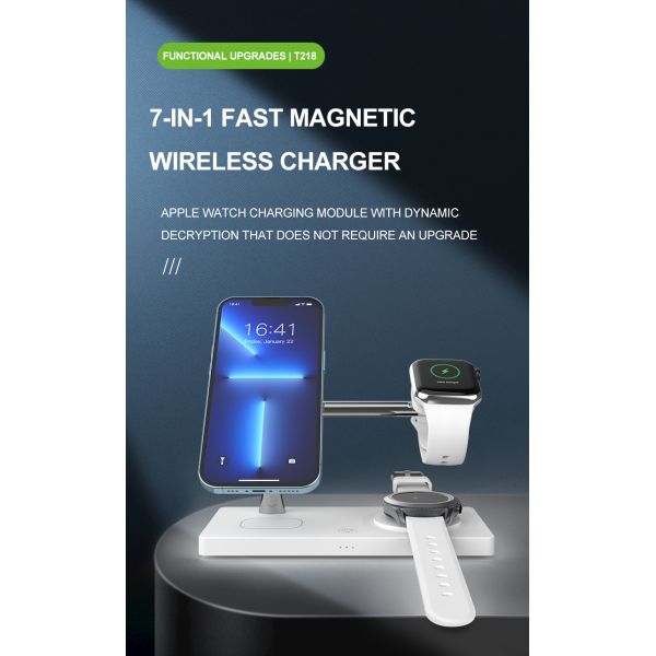 15W All In One Wireless Charger With Working Frequency 110-205KHz ABS Zinc Alloy