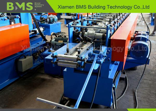 Shelf Pillar Racking Roll Forming Machine With On Line Punching And PLC Control Cabinet
