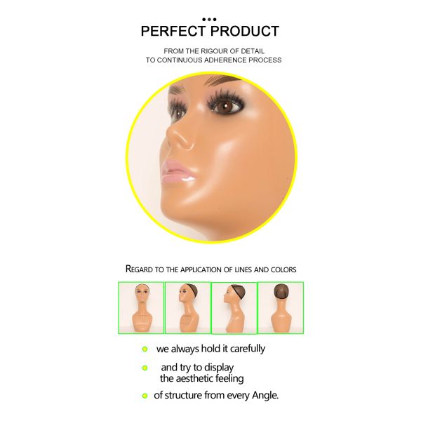 A1 Mannequin Head Without Shoulders African American Face Contemporary Makeup