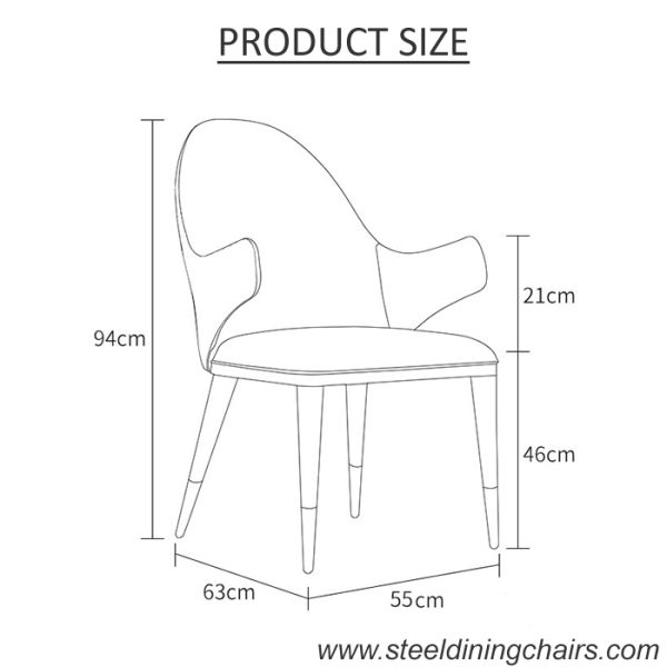 PU Leather Solid Wood 55cm 94cm Cream Upholstered Dining Chairs