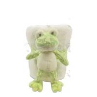Couverture infantile de grenouille faite sur commande de coton d'OEM d'ODM de couverture de peluche de sommeil de bébé de toucher doux