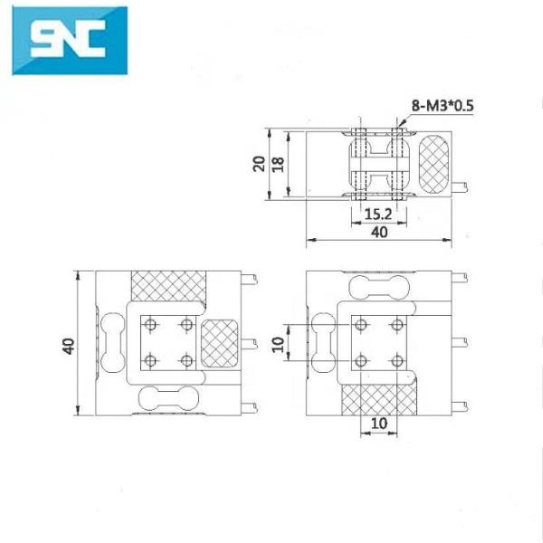 Celle de charge multi-axe Sensor de force 3 axes 10N 20N 30N 50N Fx Fy Fz Excitation recommandée inférieure à 6VDC Surcharge sûre 120%R.C