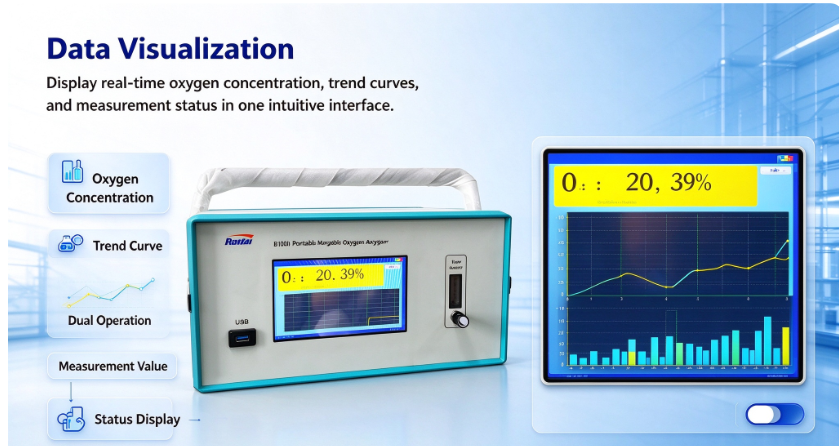 Precision Cordless Portable Oxygen Analyzer For High Purity Oxygen Test