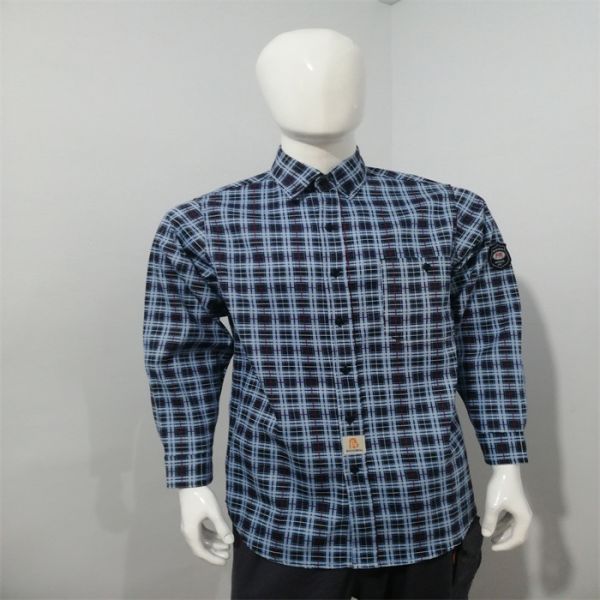 Рубашка шотландки 6.5oz FRC FR хлопка для работая дуги безопасности HRC2 расклассифицировала