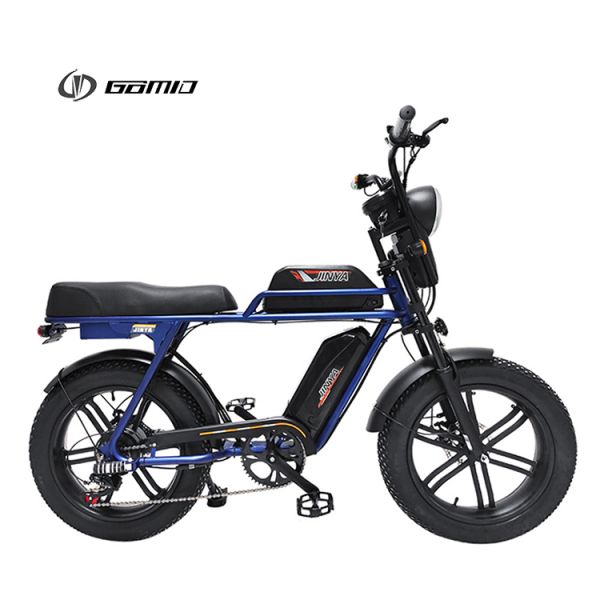 Retro E Bike GOMID 1000W Hub Motor Fat Tire Electric Bicycle with Full Suspension and High Capacity Lithium Battery