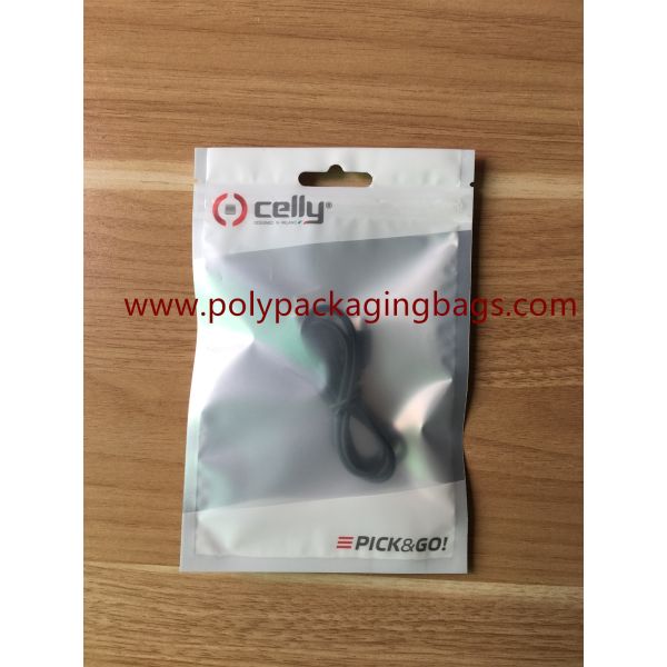 Electronic Zipper Plastic Bag / Headset USB Data Line Yin And Yang Bone Clip Bag