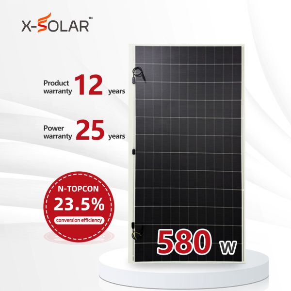 580W Max Power 144 Cells Mono Solar Panel with IP68 Junction Box for Industrial Solar Systems