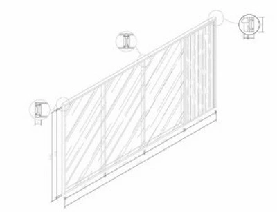 108mm Single Glass Partition Wall Mounted Tempered Glass