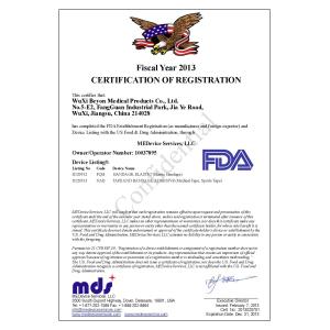 WuXi Beyon Medical Products CO.,LTD. Certificaciones