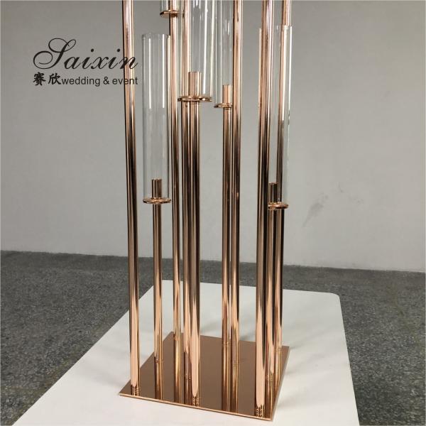 ZT-323B wholesale tall black metal 10 arms candlestick for wedding table centerpieces