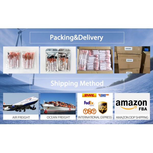 Environmental Protection 6pcs Real Hair Makeup Brush Set Plastic Handle