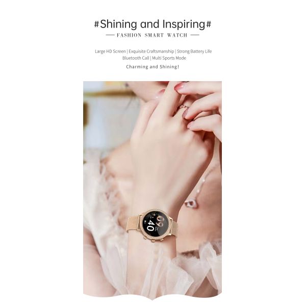 Montres intelligentes pour les femmes composer les appels, 1,32' 'Diamond Smartwatch Fitness Tracker