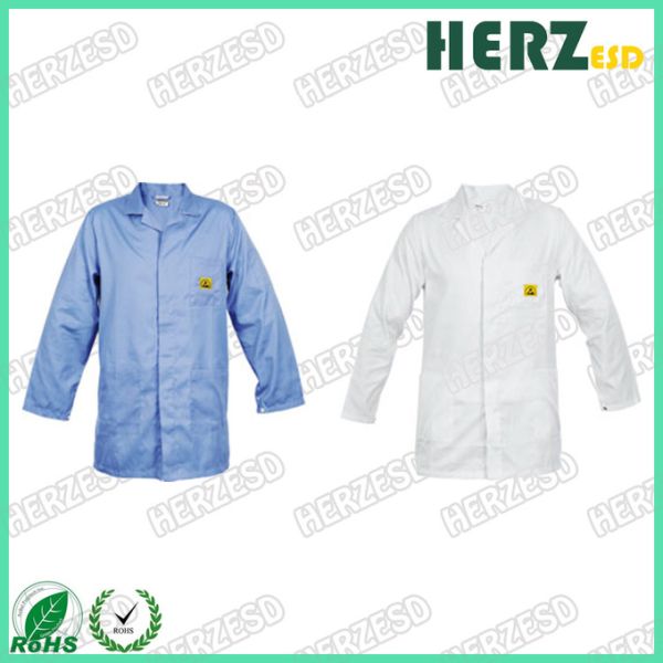 Пальто лаборатории ESD Coverall пользы чистой комнаты полиэстера решетки одежды решетки ESD OEM анти- статическое