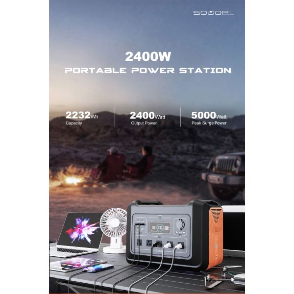 на открытом воздухе располагаясь лагерем портативный банк 48V 2232Wh солнечной энергии 2400W