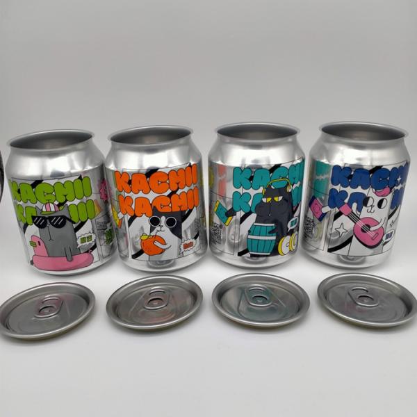 Stubby Coffee Tea Aluminum Coca Cola Cans 250 Ml With Easy Open End Lids