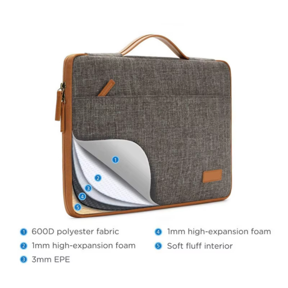 For Laudtec Custom Logo Dnb74 Briefcase Polyester Laptop Messenger Bag with Shockproof Notebook Pocket for Business and Office Wholesale OEM/ODM/Private Label