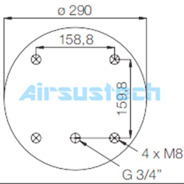 SP2B34R Double Convoluted Phoenix Suspension Air Boot Air Spring For Small Laundry Industrial Equipment