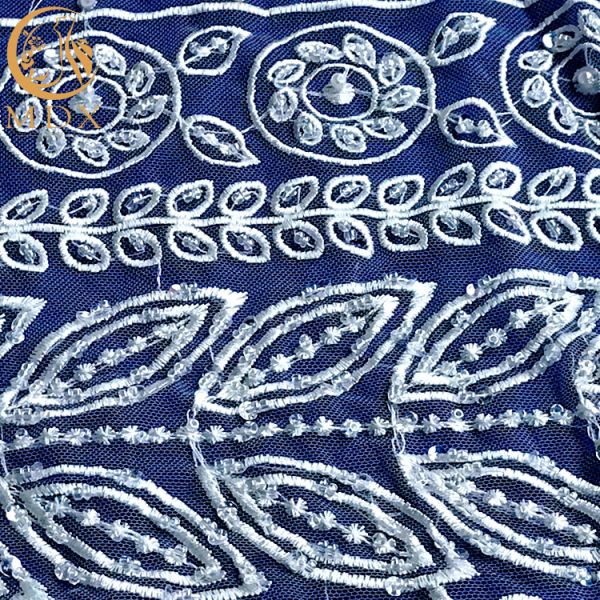 Ткани шнурка Тюль верхнего сегмента вышивка исключительной белой Bridal Handmade