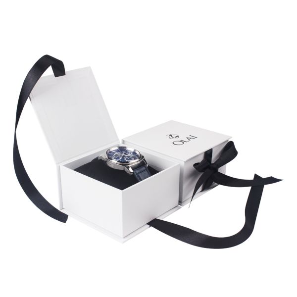 Custom Printed Jewelry Packaging Box With Ribbon / Cardboard Ring Boxes With Logo