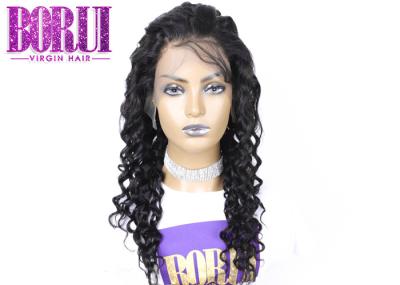 Dyed Brazilian Human Hair Deep Wave Full Lace Wigs With Baby Hair Bleached