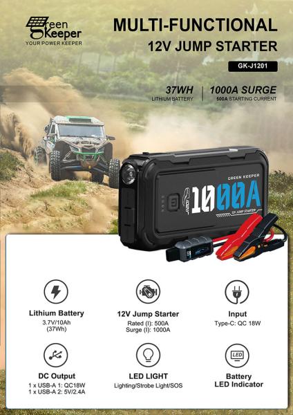 12V 1000A 10000mAh Multifunção Carro Portátil Bateria de Emergência Booster Power Bank Jumper Pack