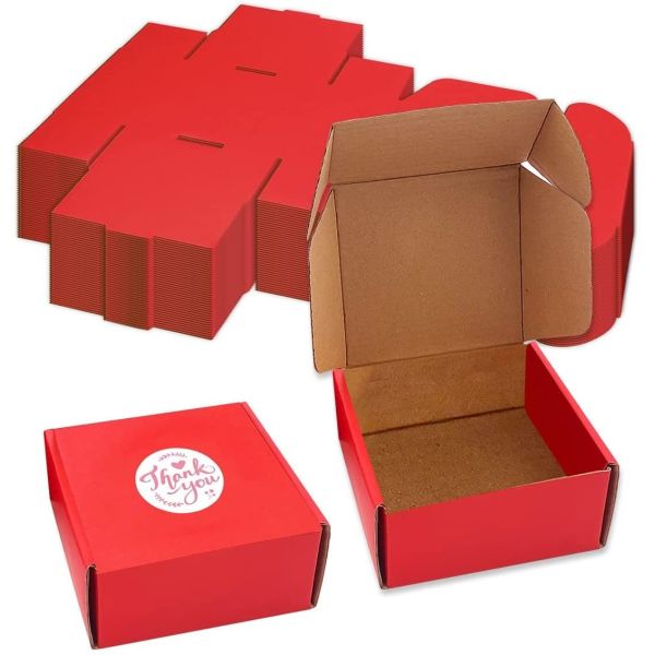 Corrugated Cardboard Boxes with Thank-you Stickers  for Small Items