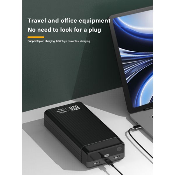 Dual USB Battery Polymer Laptop Power Supply 30000mah 65W
