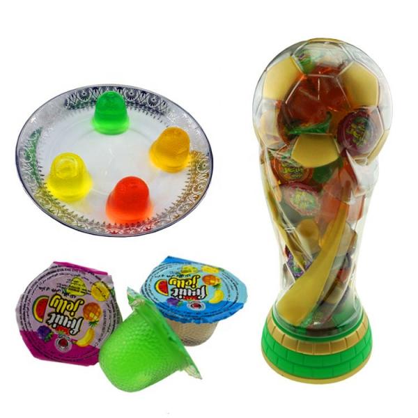 World Cup Shape Fruity Pudding Sweets Apple Strawberry Blueberry Flavor