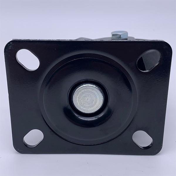 O rodízio de nylon preto do PA roda a placa superior de 360 graus 3 polegadas