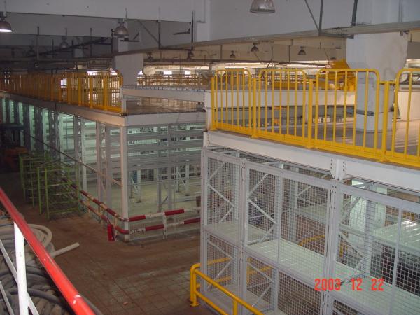 500 kg-2000 kg/capazidad de capa Sistema de estanterías de mezanina para almacenamiento industrial